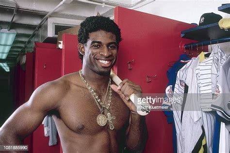 deion sanders naked|Columbus Clippers Deion Sanders topless in locker room lifting...